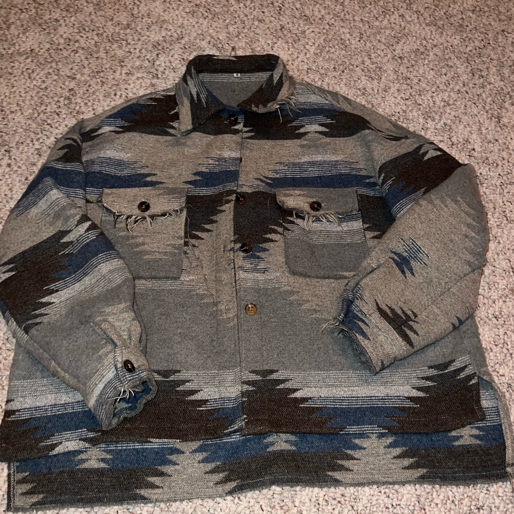 cute button up aztec jacket size medium
